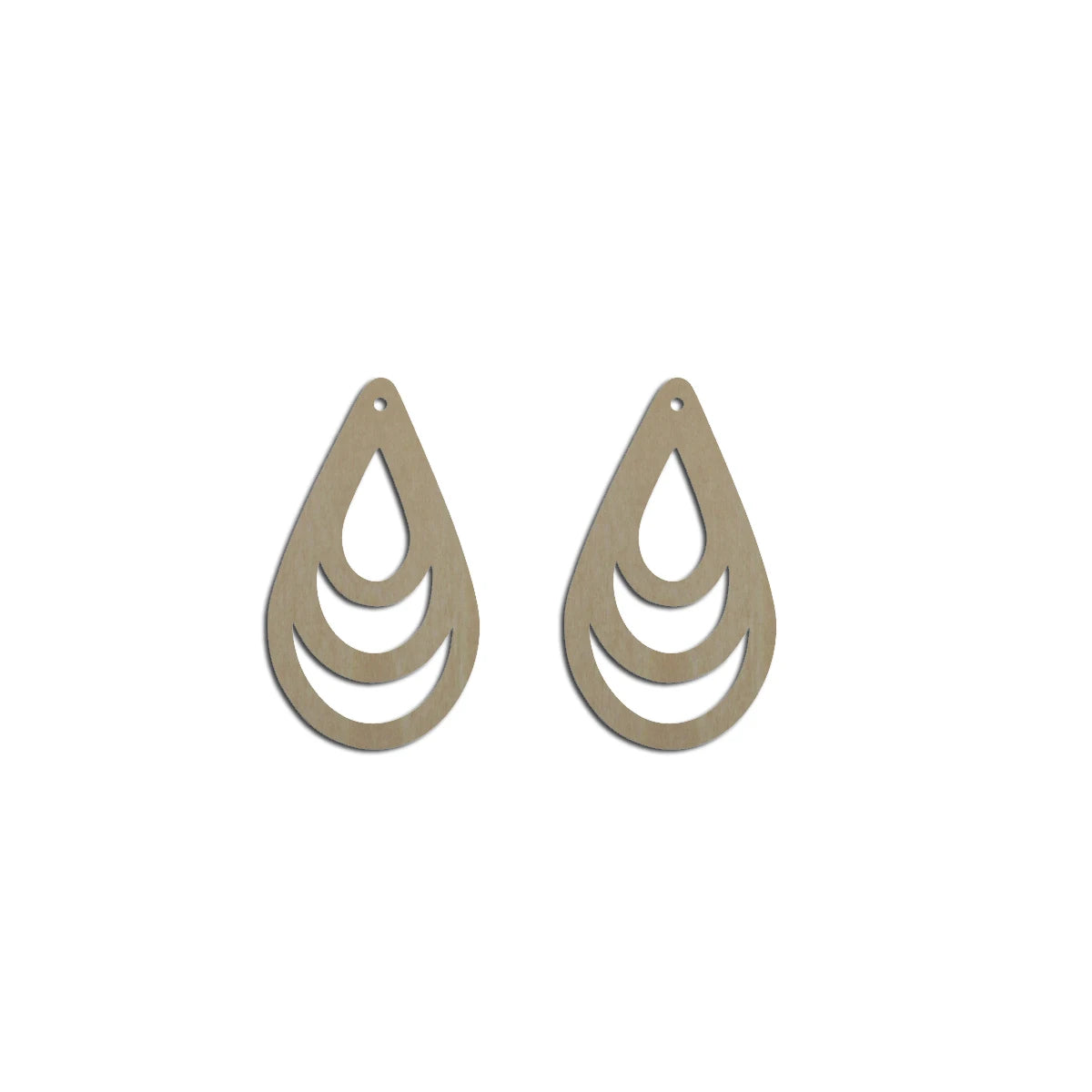 10pcs Unfinished Wood Blank Tear Drop Cutout Shape Macrame Earring Pendant Charms For DIY Jewelry Making