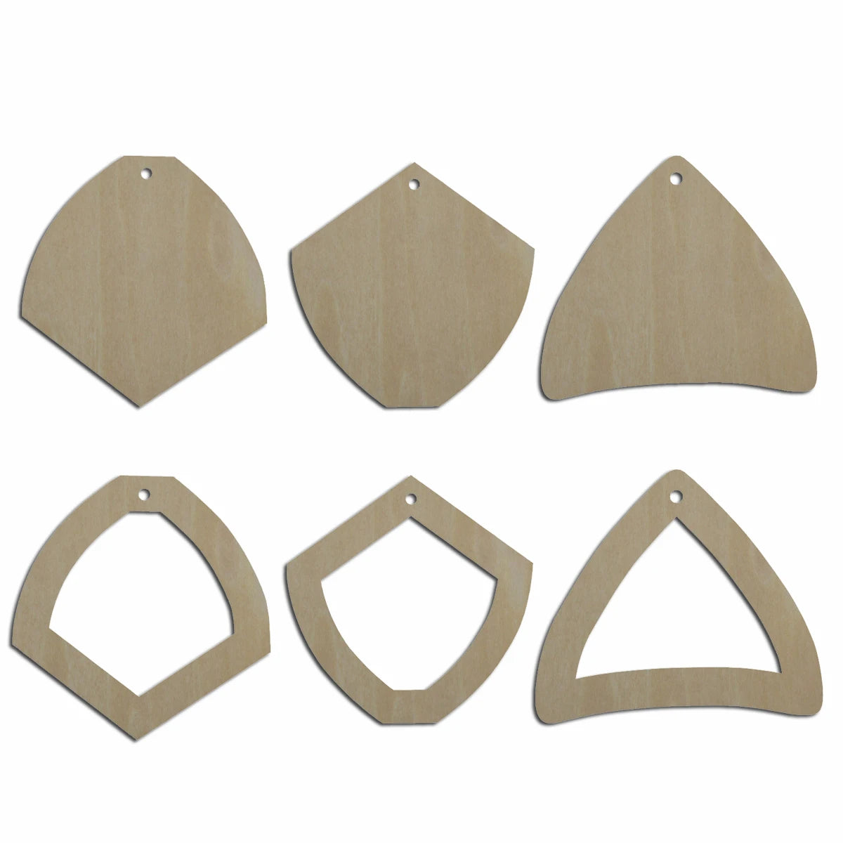 10pcs Laser Cut Unfinished Blank Wood Geometric Triangle Hollow Cup Cutout Shape Earring Pendant Jewelry Charm Finding