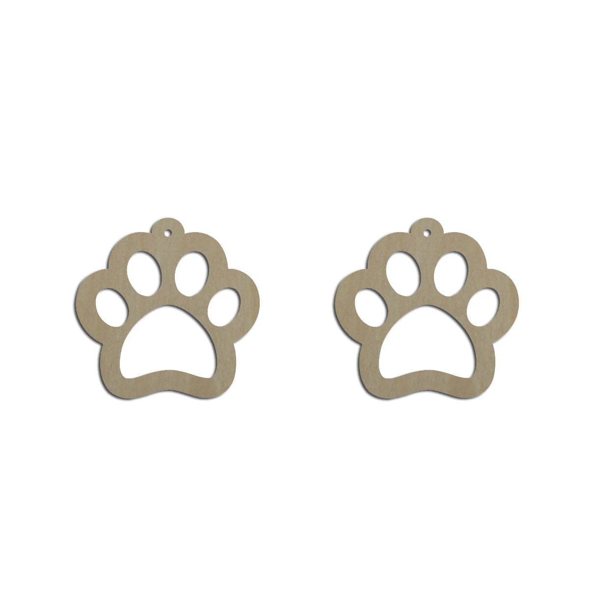 10pcs Unfinished Wood Blank Home Animal Dog Paw Cutout Shape Macrame Earring Pendant Charms For DIY Jewelry Making