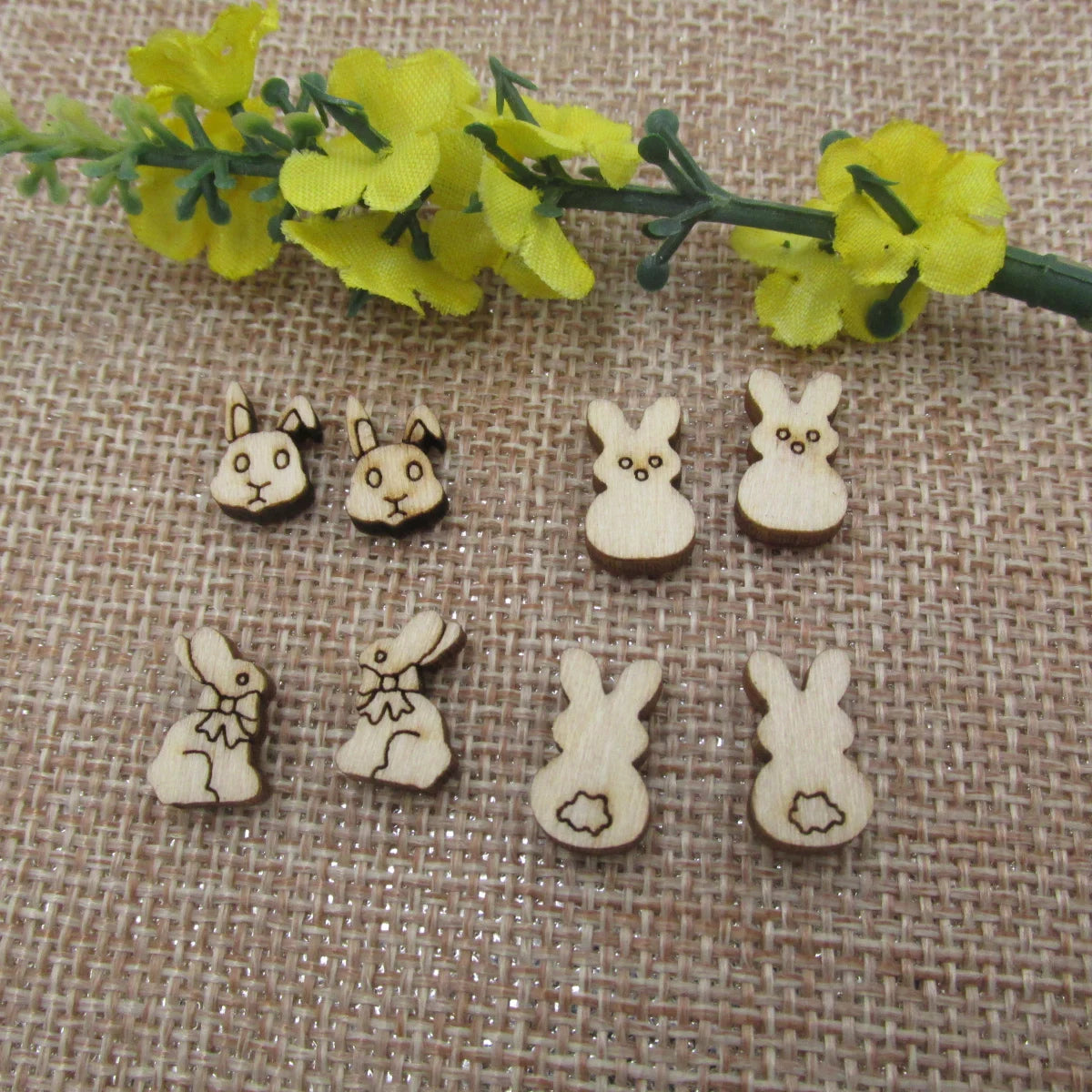 5 Pair Unfinished Blank Wooden Spring Rabbit Head Cabochon Easter Chocolate Bunny Post Wood Earrings Stud Handmade Jewelry Gift