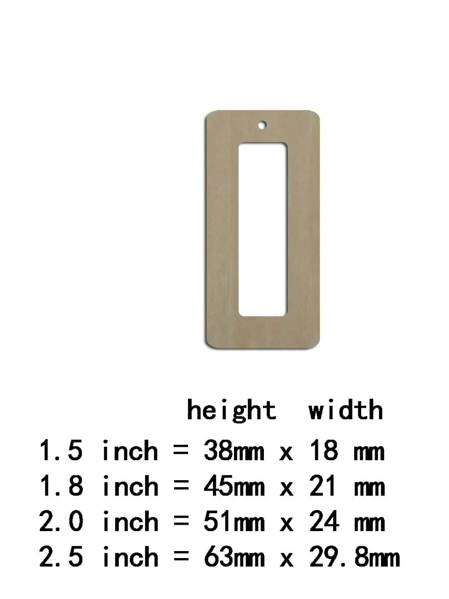 10pcs Laser Cut Unfinished Blank Wood Geometric Rectangle Cutout Shape Earring Pendant Jewelry Charm Finding