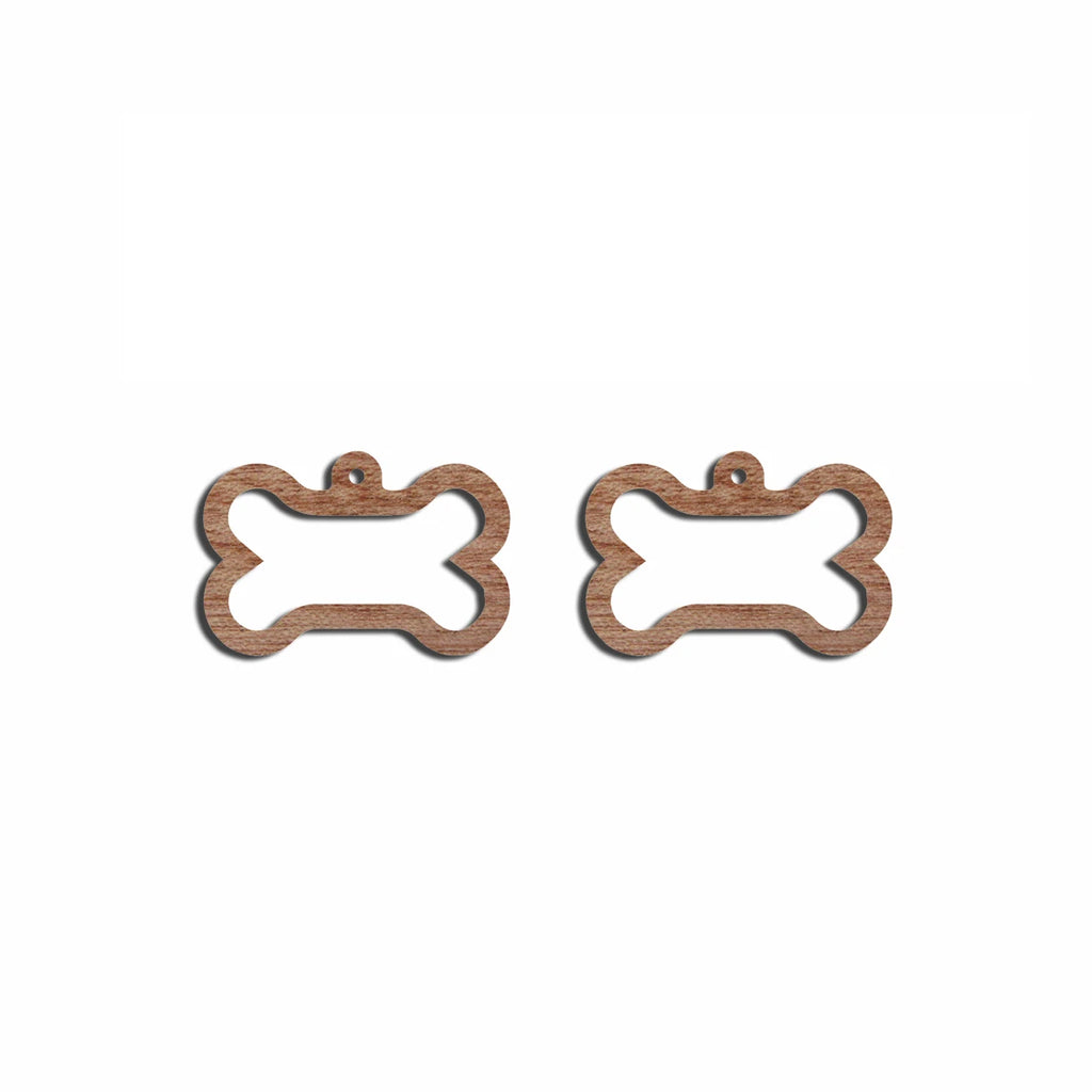 6pcs Unfinished Blank Wooden Dog Bone Shape Macrame Wood Earring Charms Pendant for Jewelry Making