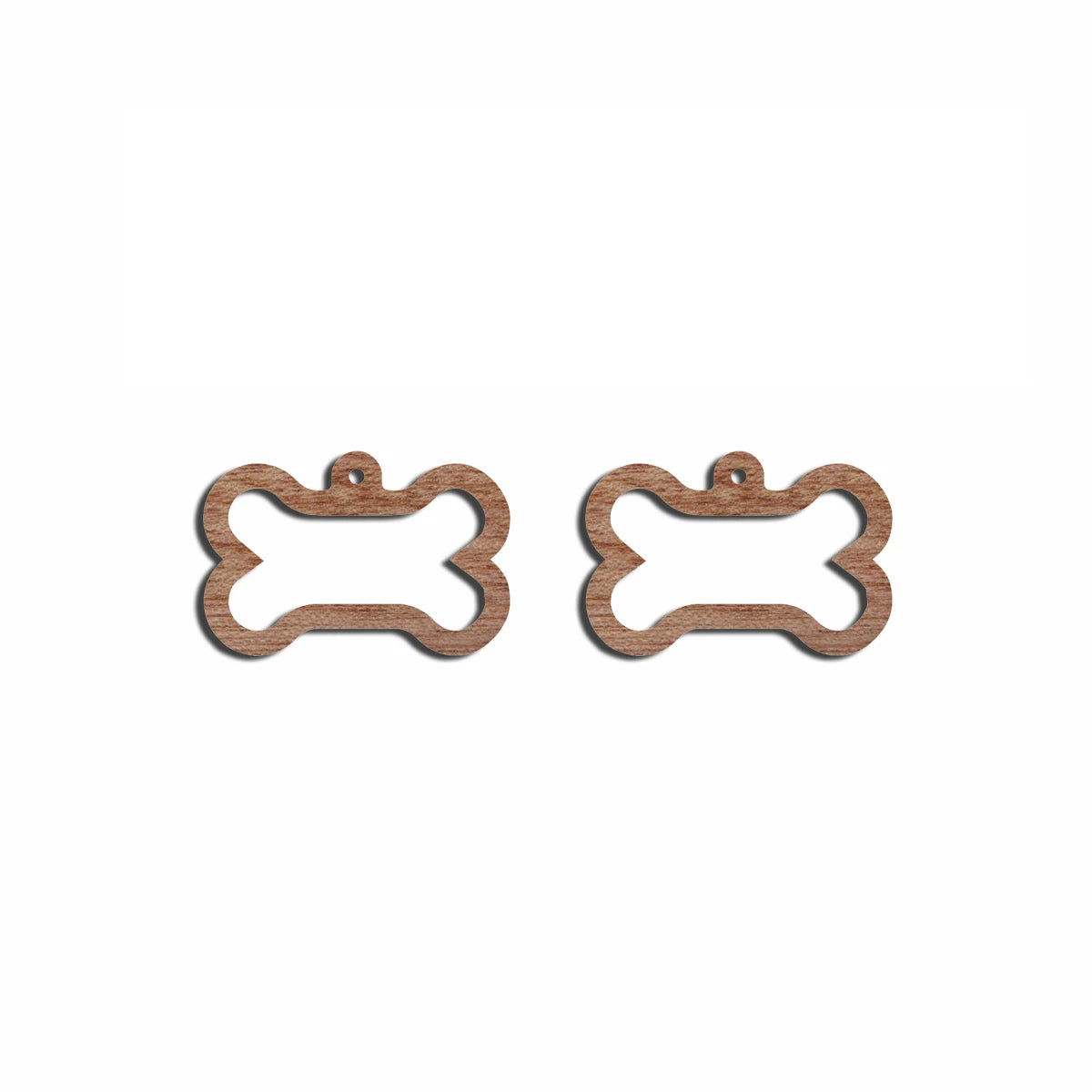 6pcs Unfinished Blank Wooden Dog Bone Shape Macrame Wood Earring Charms Pendant for Jewelry Making