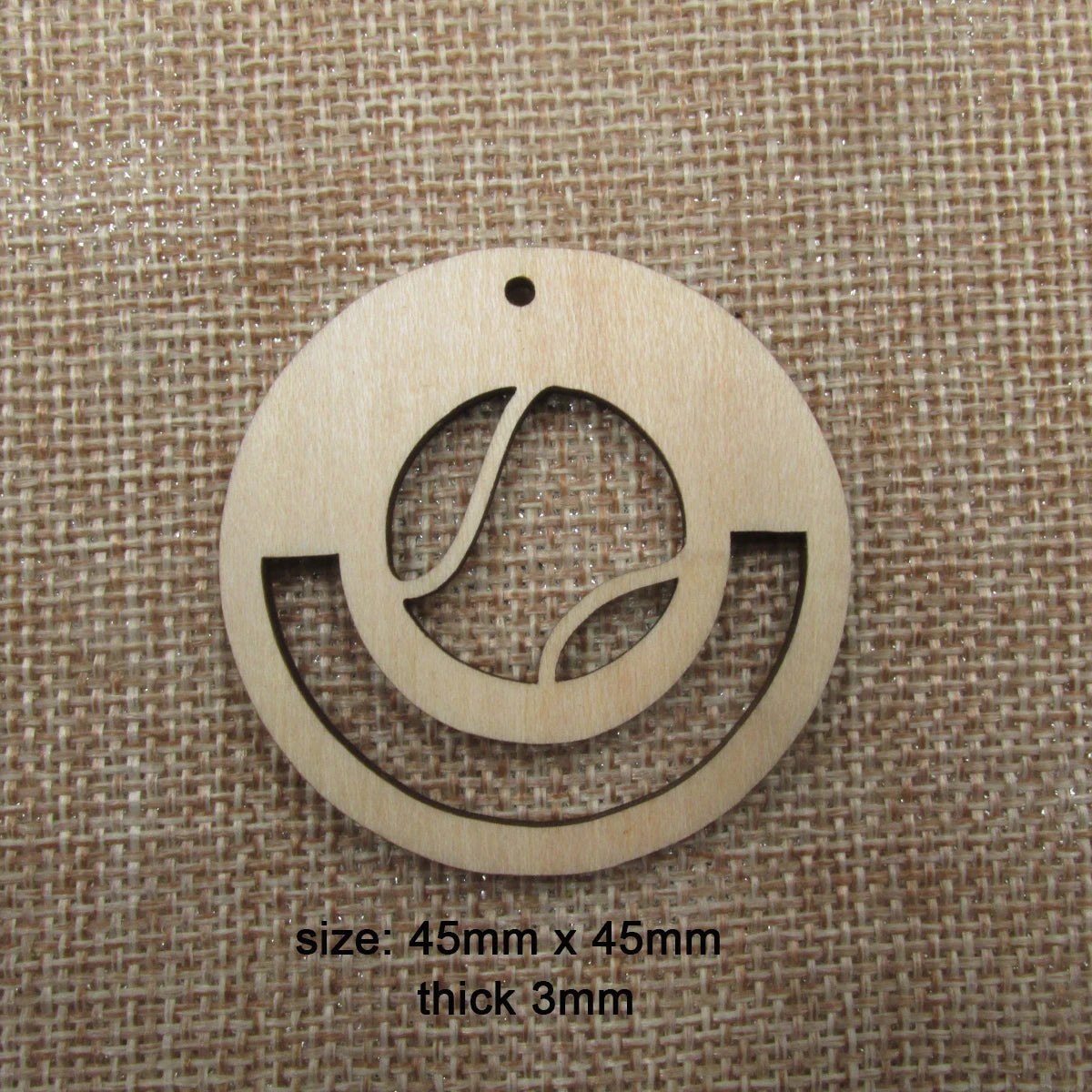 10pcs Unfinished Wooden Blanks Sport Macrame Circle Football Basketball Tennis Shape For DIY Earrings Supplies