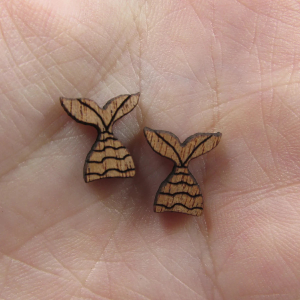 5 Pair Unfinished Blank Ocean Beach Wood Mermaid Wooden Cutout Shapes For DIY Stud Earrings Supplies