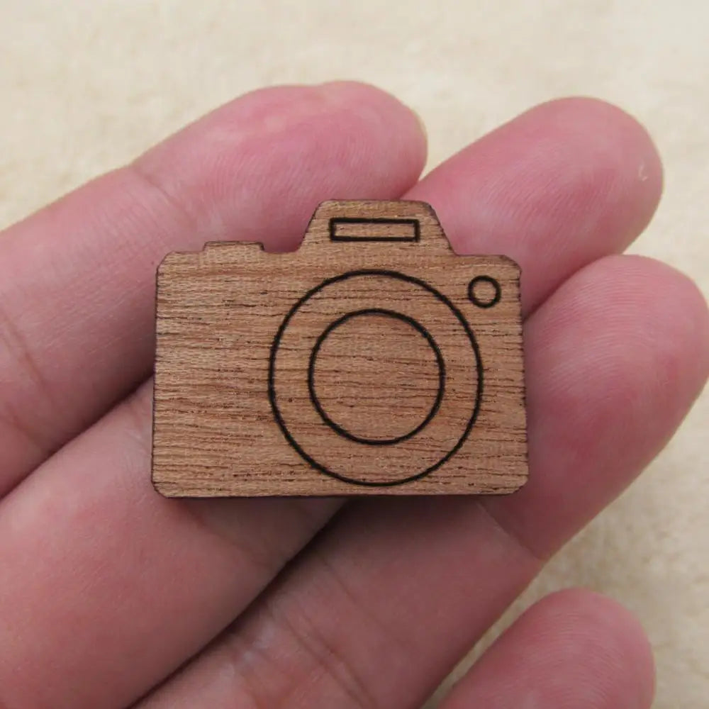 Laser Engraved Wooden Charms House Camera Game  Cassette Tap Items Boombox Scissor Cutouts Pendant For Jewerly DIY Making