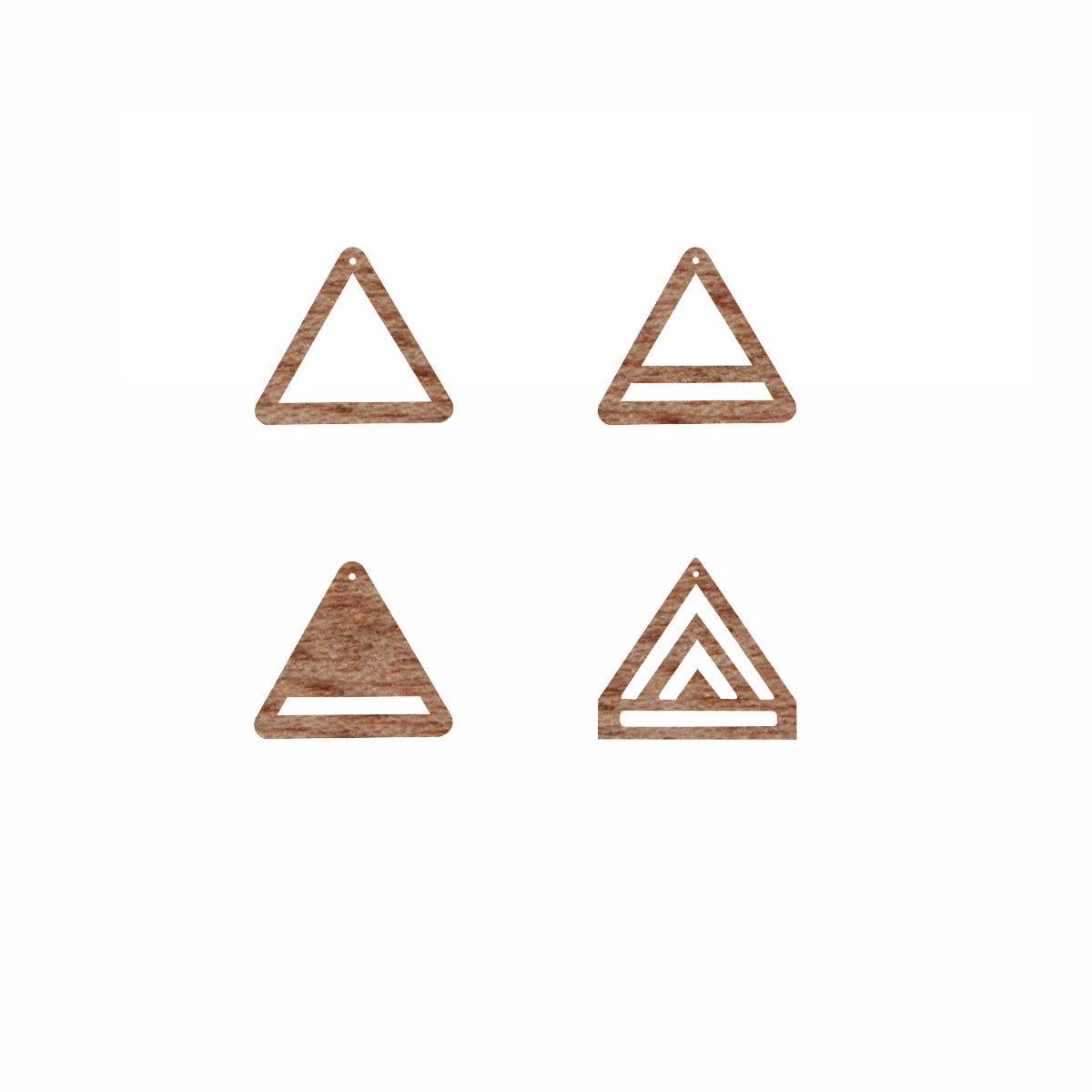 6pcs Unfinished Blank Wooden Geometric Triangle Macrame Wood Earring Charms Pendant for Jewelry Making