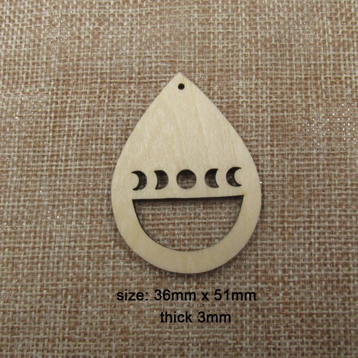 10pcs Unfinished Blanks Wood Crescent Moon Macrame Circle Diamond Teardrop Shape For Jewelry Findings Hoops Earring