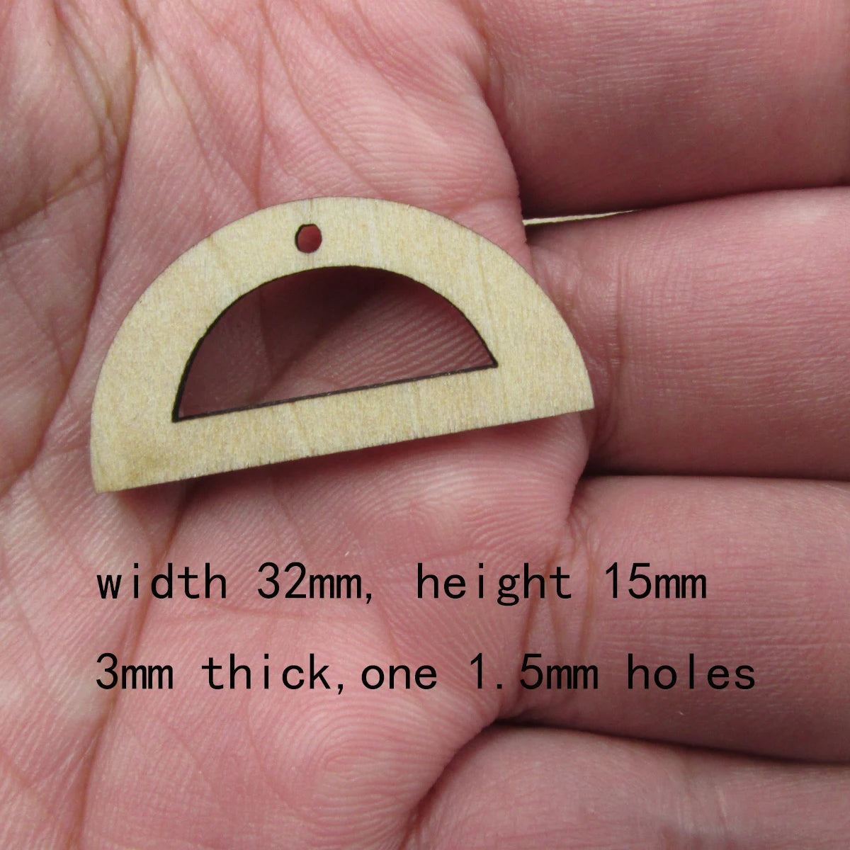 10 Pcs Unfinished Blank Wooden Half Circle Shape Cutout Plywood Connector Jewelry Finding Supplies For Earrings