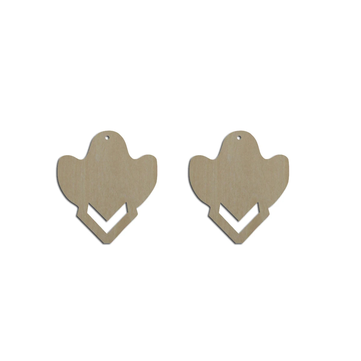 10pcs Unfinished Wood Blank Ghost Cutout Shape Macrame Earrings Pendant Charms For DIY Jewelry Making