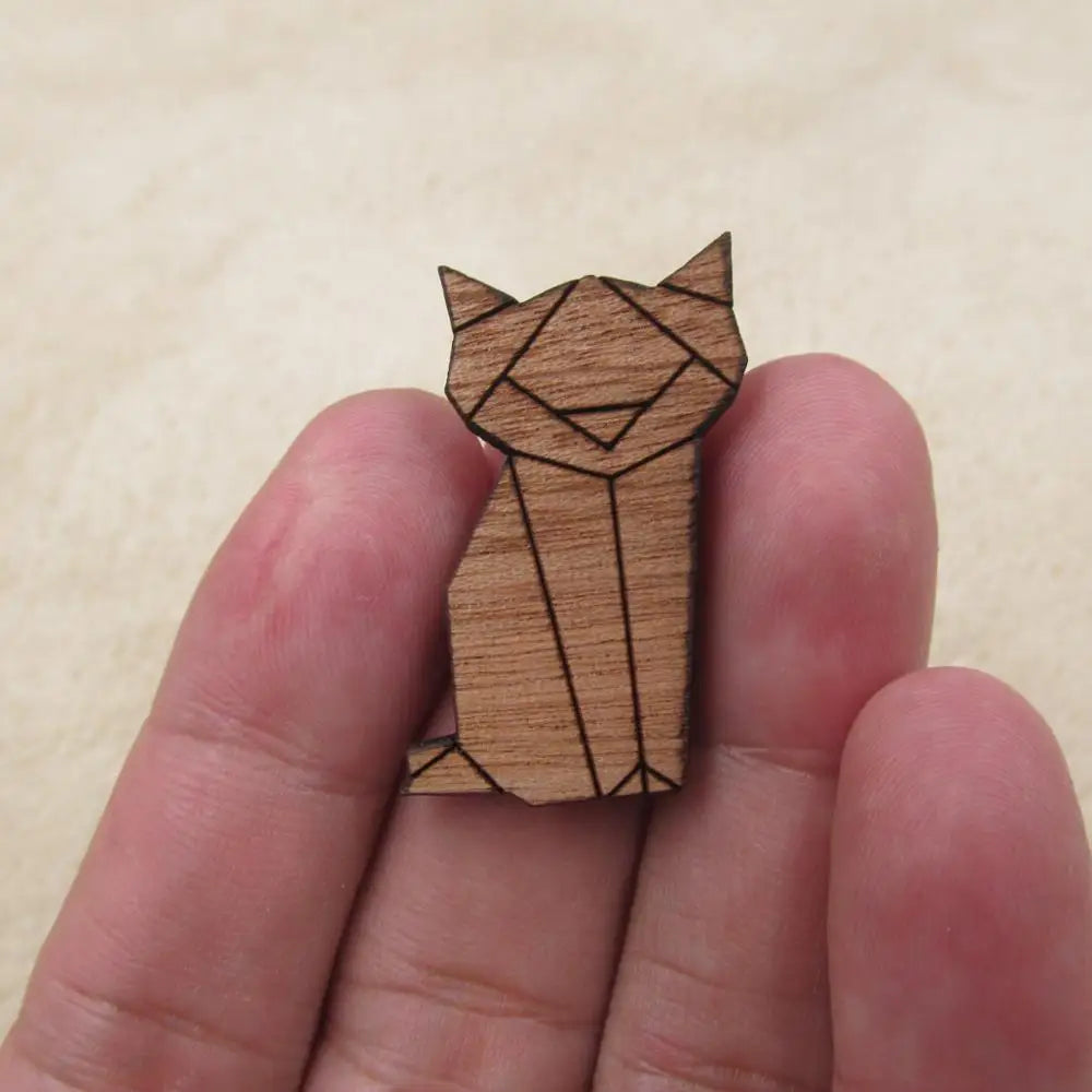 Wooden Animals Cat Charm Jewelry Findings Making Unfinished Blank Solid Wood For DIY Brooch  Earrings Charms