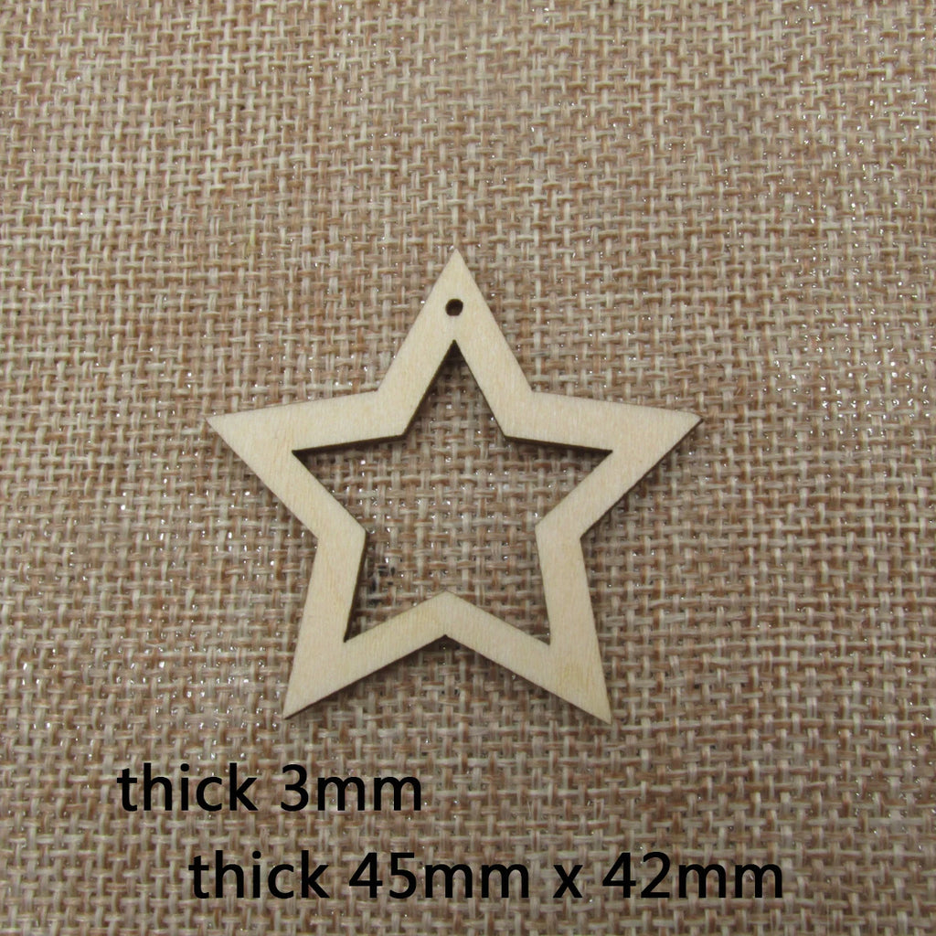 10pcs  Macrame Star Shape Earring Blanks Wood  Findings DIY Stars Cutout Earrings Pendants for Women Jewelry Making