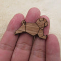 Unfinished Wood Accessory Geometric Animal Dog Shape Engraved Wooden Charms For DIY Jewerly Making