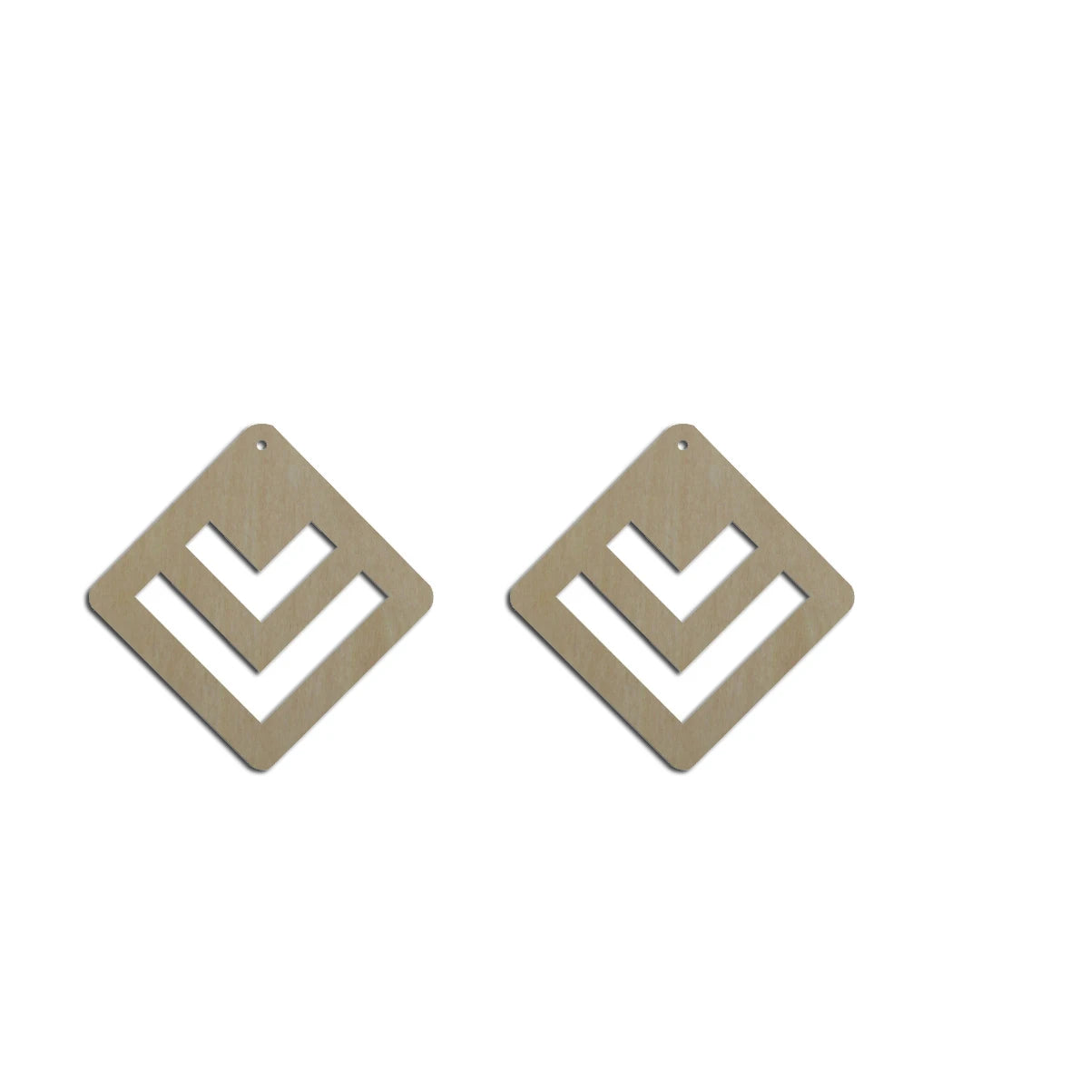 10pcs Unfinished Wood Blanks Geometric Diamond Square Shape Macrame Earring Part Findings Wholesale For DIY Jewelry Making
