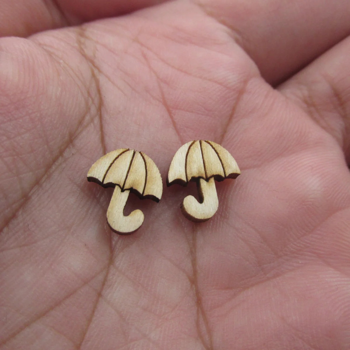 5Pair Unfinished Blank Wood Summer Sun Hat Umbrella Boho Rainbow Beach Ball Cabochon Glasses Pinwheel Post  Earrings Stud