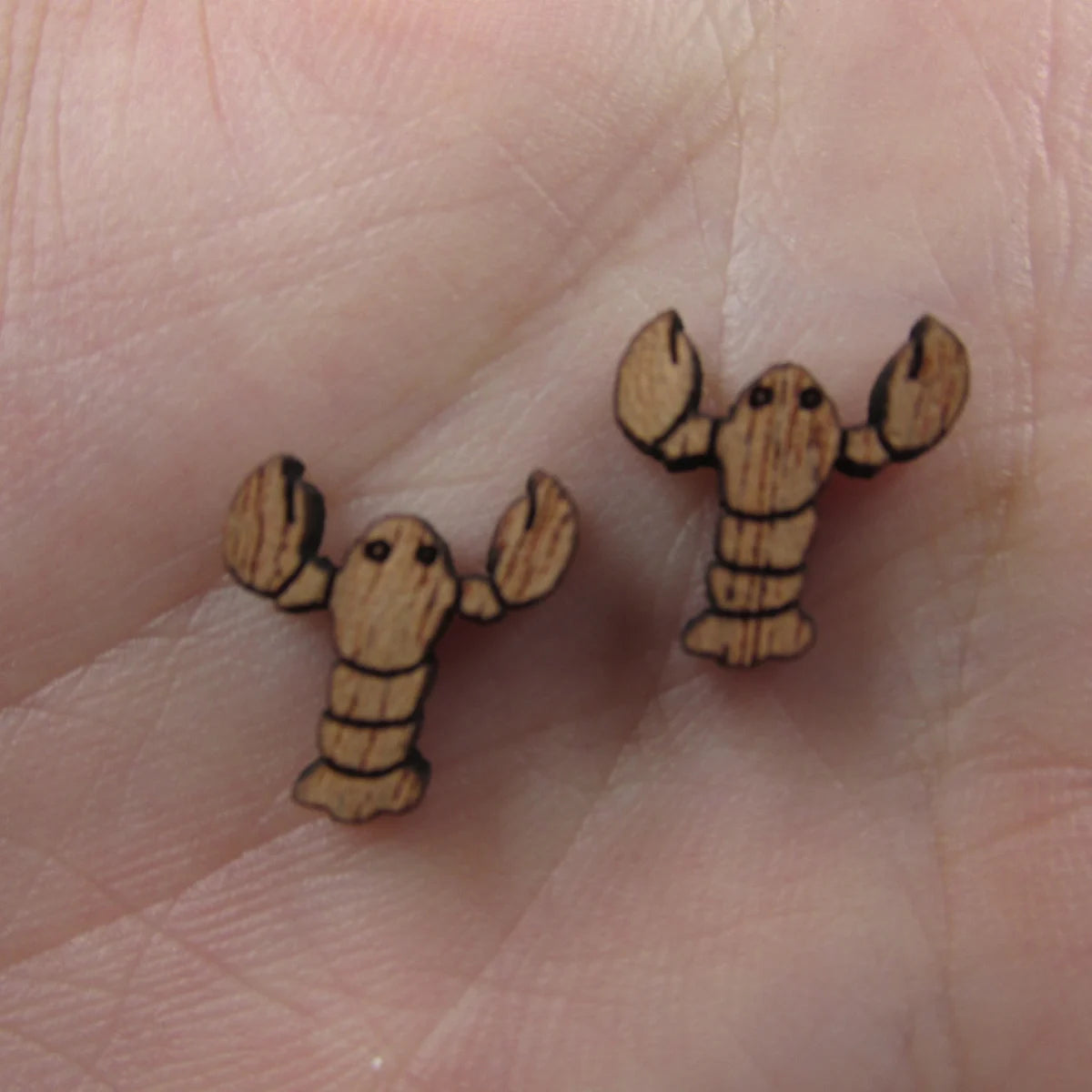5 Pair Unfinished Blank Under The Sea Animal Wood Ocean Lobster Wooden Cutout Shapes For DIY Stud Earrings Supplies
