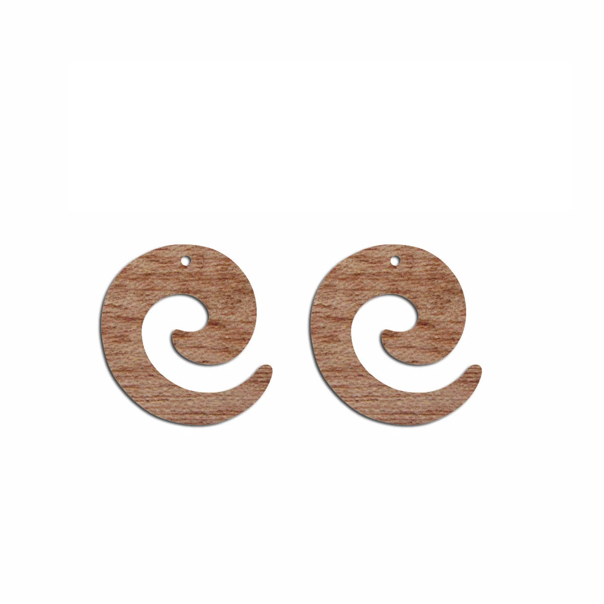 6pcs Unfinished Blank Wooden Spiral Charm Connector Pendant for Women Female Jewelry Making DIY Crafting