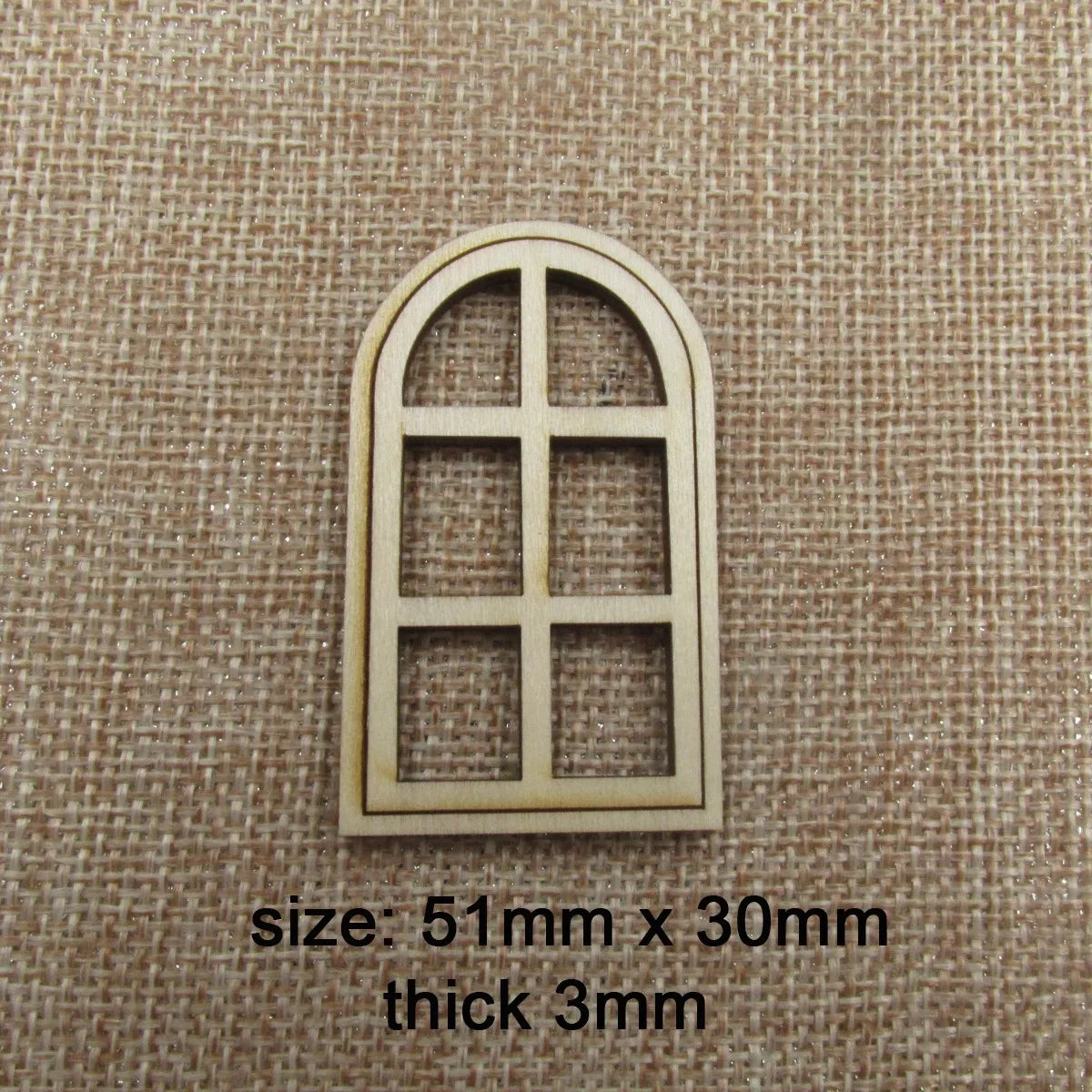 10pcs Unfinished Blank Wood Window Fairy Church Shape Wooden Fairy Windows Cutout Door House Accessories For DIY Craft