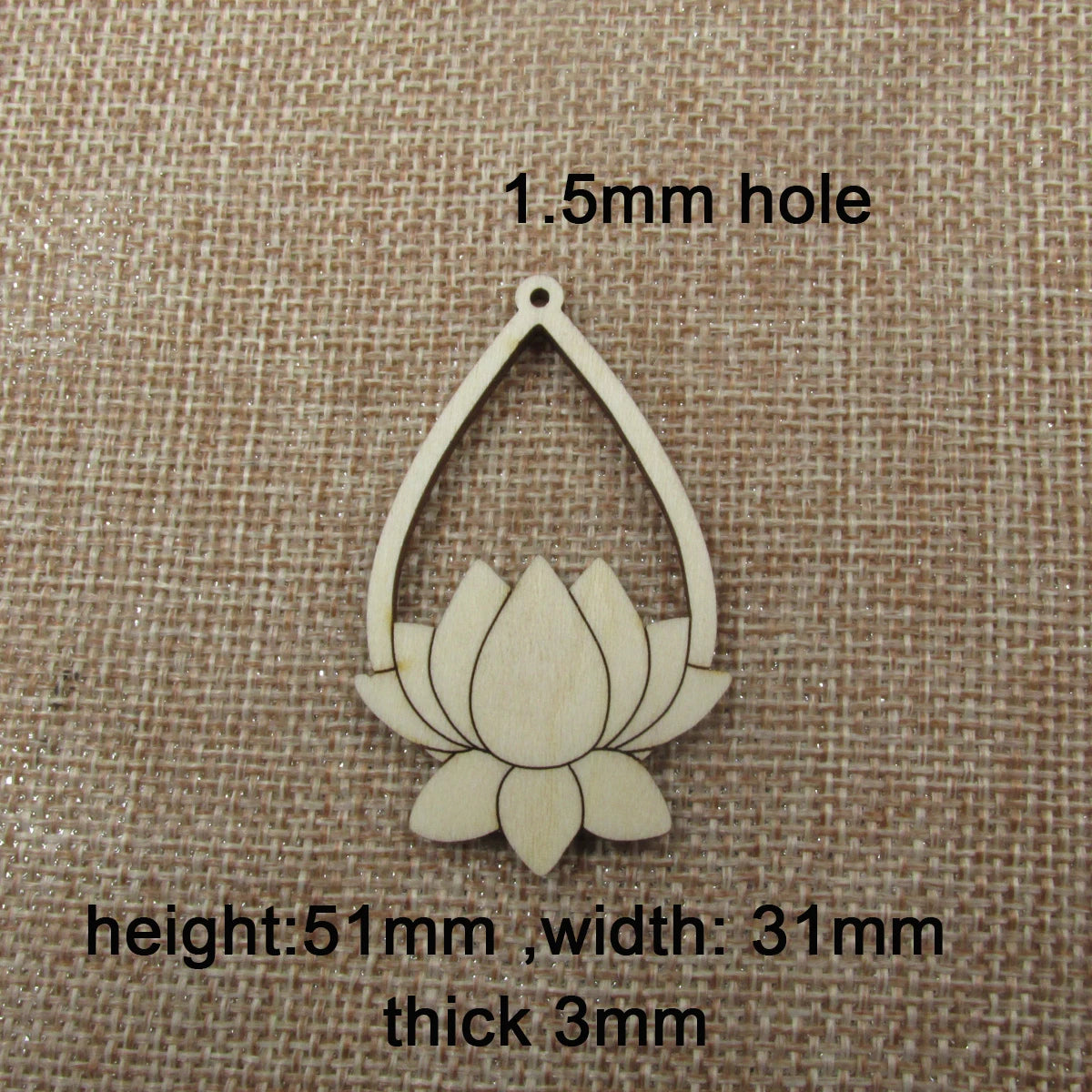 10pcs Unfinished Wood Blanks Flower Lotus Earring Diamond Square Teardrop Shape Wooden For DIY Earrings Findings Jewelry