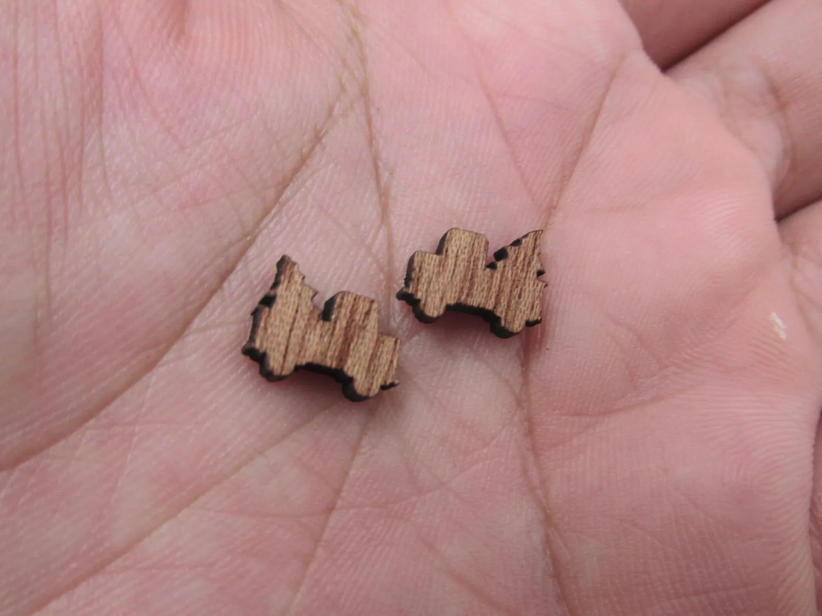5 Pair Unfinished Blank MINI Wood Cabochon Christmas Car Trucks With Tree Wooden Cutout Shapes For DIY Stud Earrings Supplies