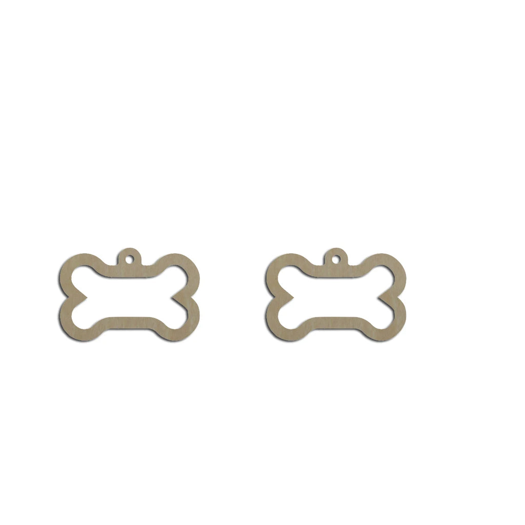 10pcs Unfinished Wood Blank Home Animal Dog Bone Cutout Shape Macrame Earring Pendant Charms For DIY Jewelry Making