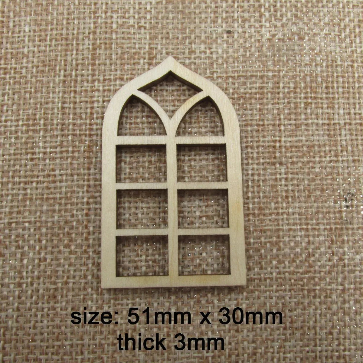 10pcs Unfinished Blank Dollhouse Fairy Window Shape Wooden Windows Cutout Door House Accessories For DIY Craft