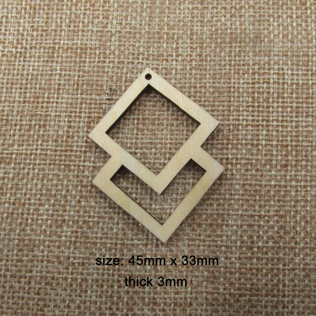 10pcs 1.75 inch Unfinished Wooden Blanks Square Macrame Diamond Rainbow Shape DIY Dangle Earrings Parts Supplies