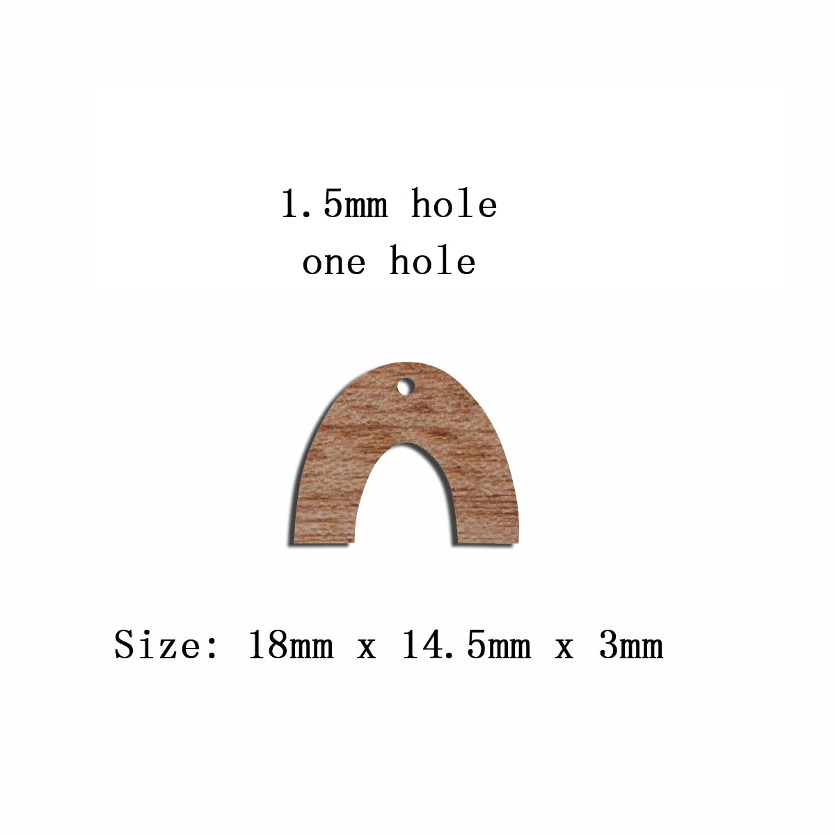 6pcs Unfinished 18mm x 14.5mm Blank Wood U Semi Circle Post Stud Earring Connector Pendant for Jewelry Making