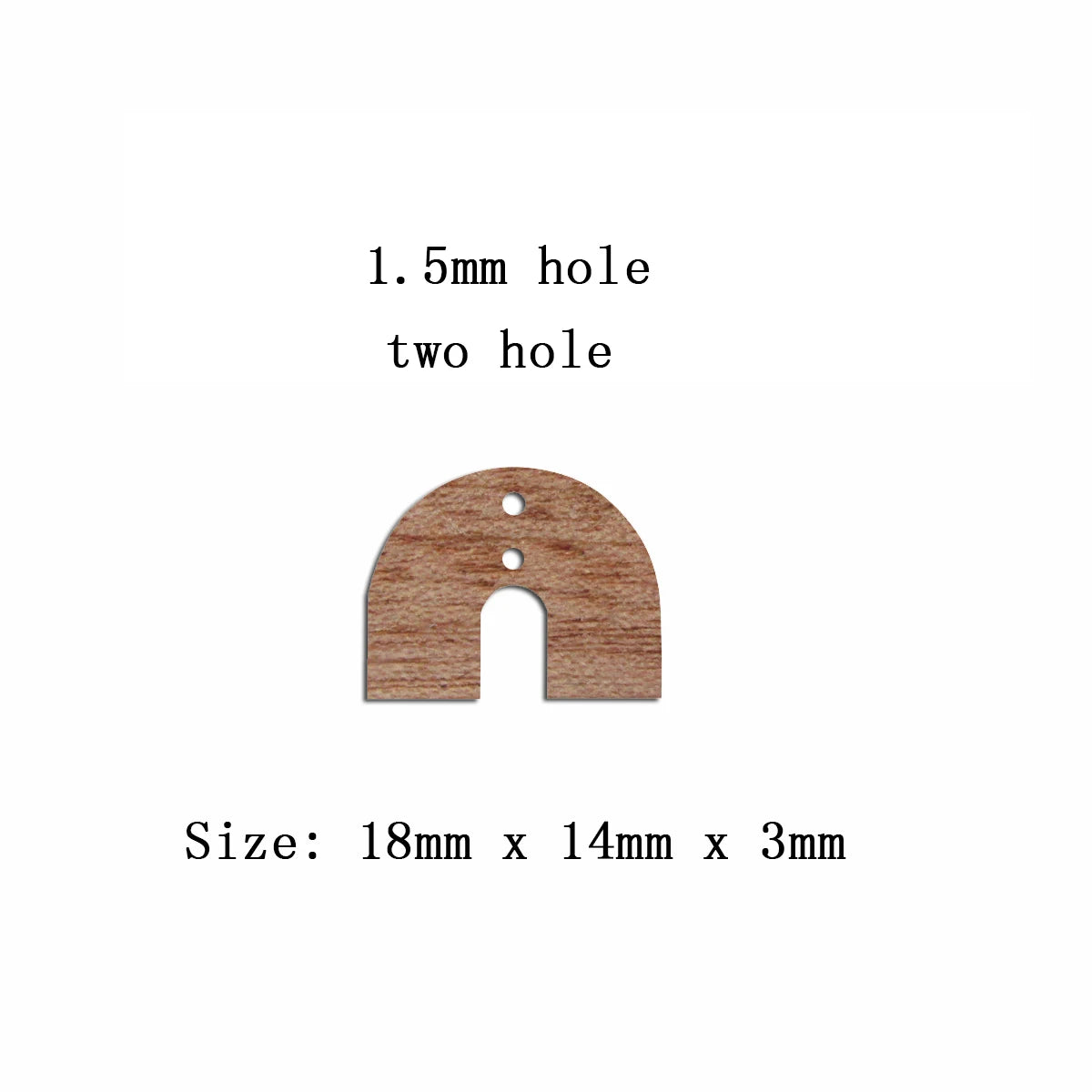 6pcs Unfinished 18mm x 14mm Blank Wooden U Semi Circle Post Stud Earring Connector Pendant for Jewelry Making