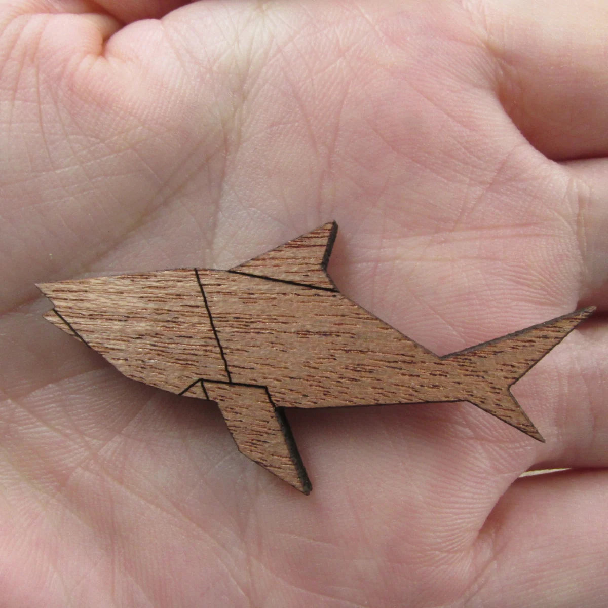 3 Pair Unfinished Ocean Animal Wooden Shark Fish Shape Cutout For Brooches Pin Magnet Pendant Charms Diy Making