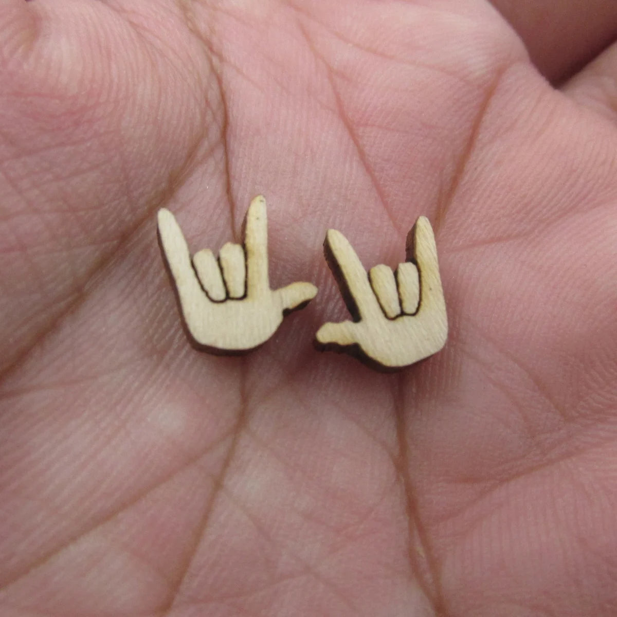 5 Pair Unfinished Blank Wooden Cabochon Valentines Day Lips XO Post I Love You Hand Wood Earrings Stud Jewerly Findings