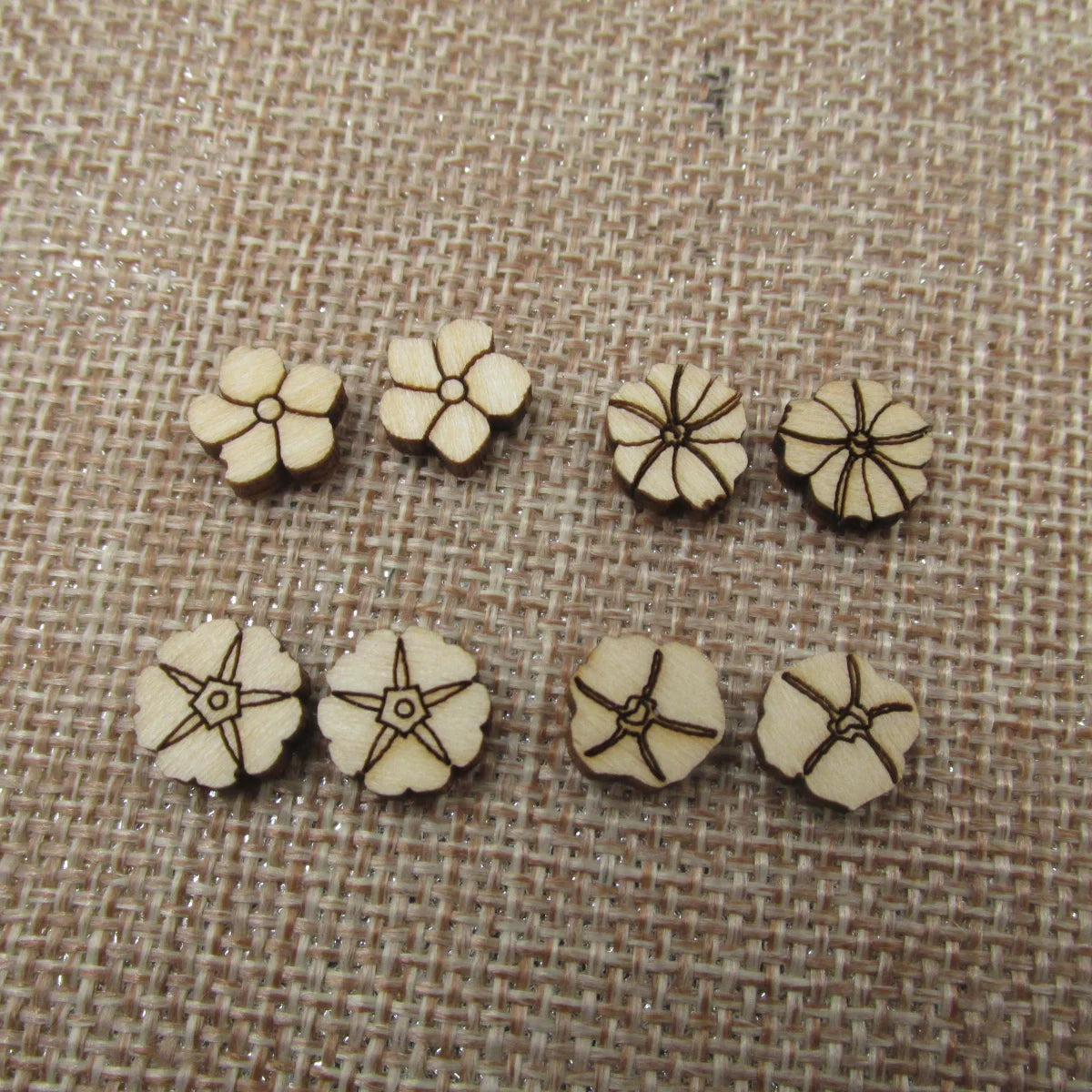10pcs Unfinished Blank Tiny Morning Glory Flower Shape Mini Wood Boho Stud Earring Post Cabochon Handmade Charms