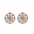 6pcs Unfinished Blank Wooden Circle Flower Charm Connector Pendant for Women Female Jewelry Making DIY Crafting