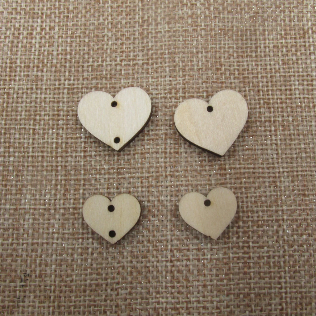 10 Pcs Unfinished Blank Wooden Heart Shape Cutout Plywood Connector Jewelry Finding Supplies