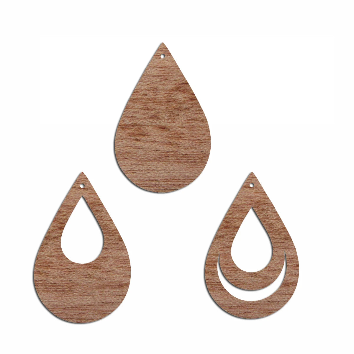 6pcs Unfinished Blank Wooden Teardrop Shape Drop Wood Earring Charms Pendant for Jewelry Making