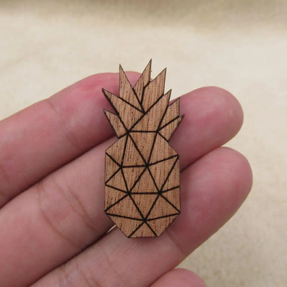 Unfinished Wood Charms Plants Pineapple Monstera Pendant Fruit Cactus Strawberry Watermelon Jewerly Accessory For DIY Protect