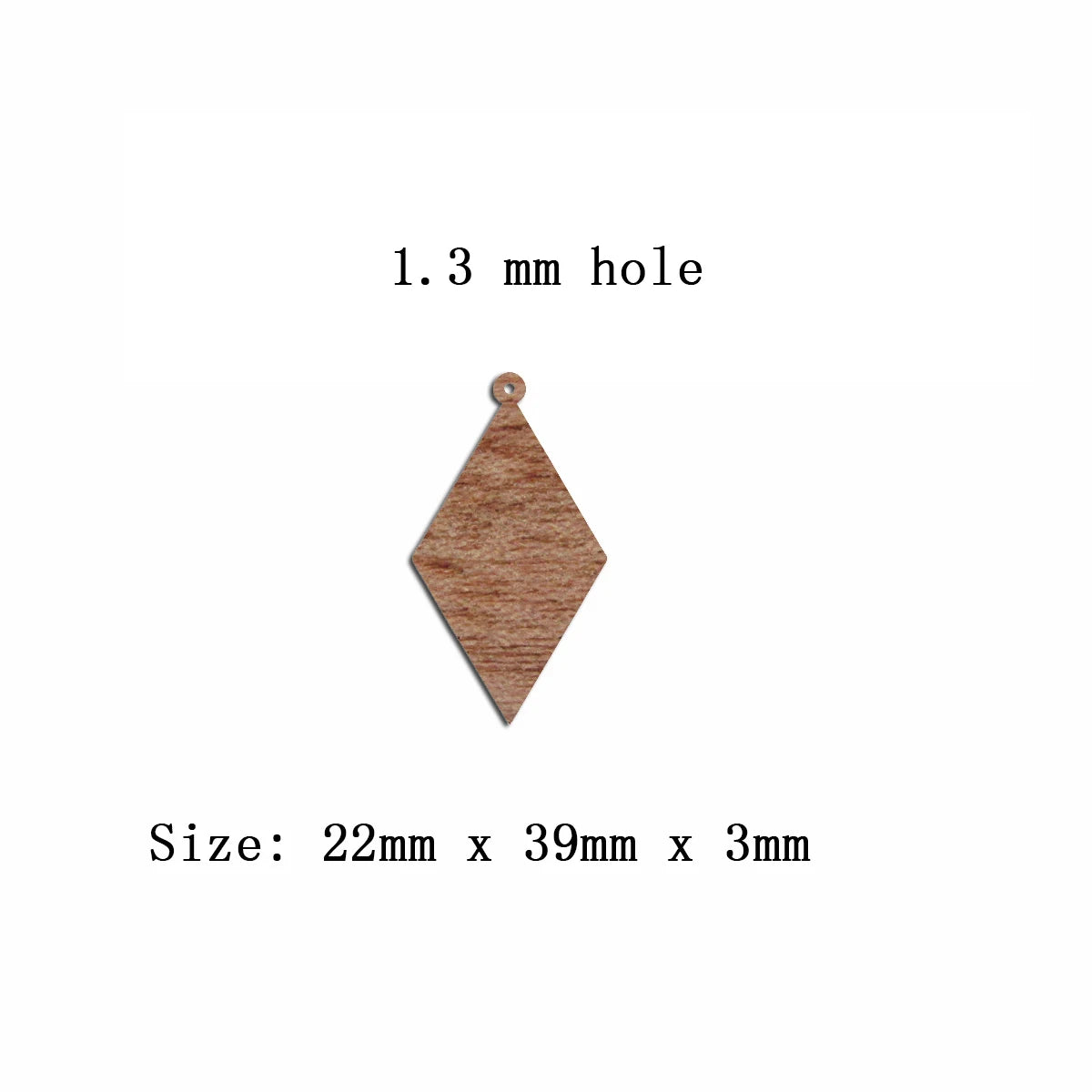6pcs Unfinished Blank Wooden Diamond Shape Drop Wood Earring Charms Pendant for Jewelry DIY Making