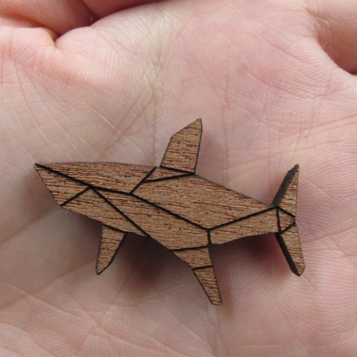 3 Pair Unfinished Ocean Animal Wooden Shark Fish Shape Cutout For Brooches Pin Magnet Pendant Charms Diy Making