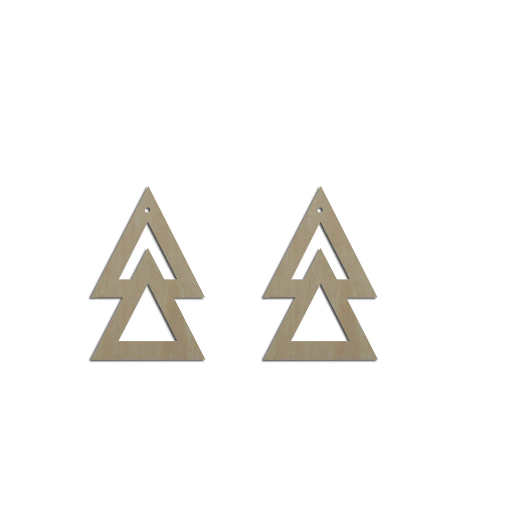 10pcs Unfinished Wood Blanks Geometric Double Triangle Shape Macrame Earring Part Findings Wholesale For DIY Jewelry Making