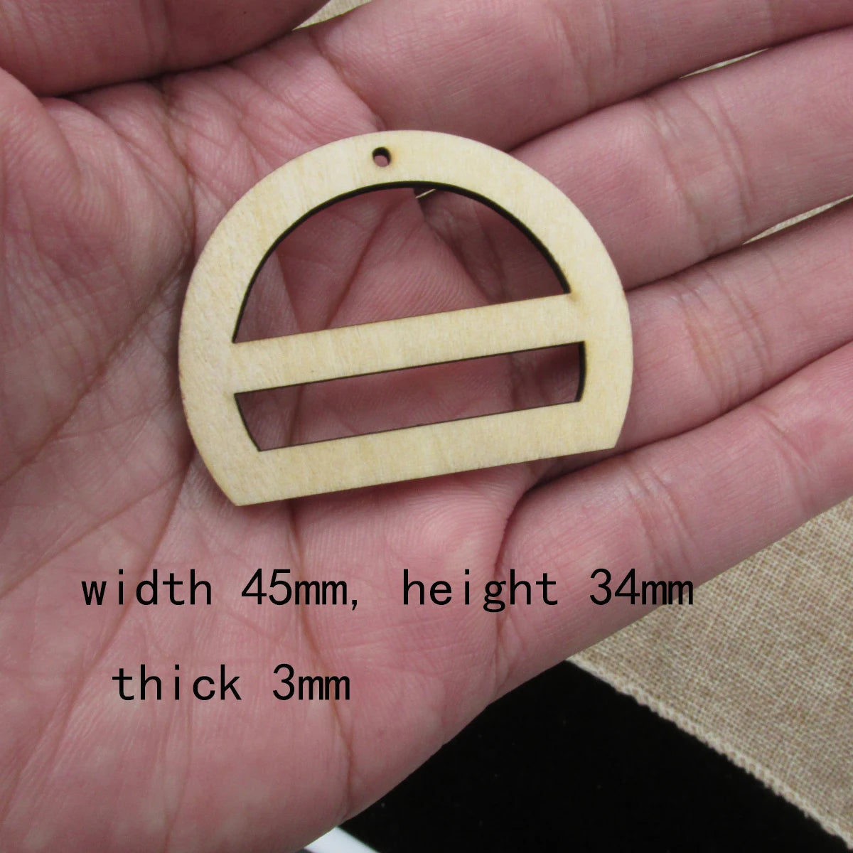 10pcs 1.75 inch Unfinished Wooden Blanks Geometric Half Circle Macrame DIY Earrings Parts Findings Accessories Supplies
