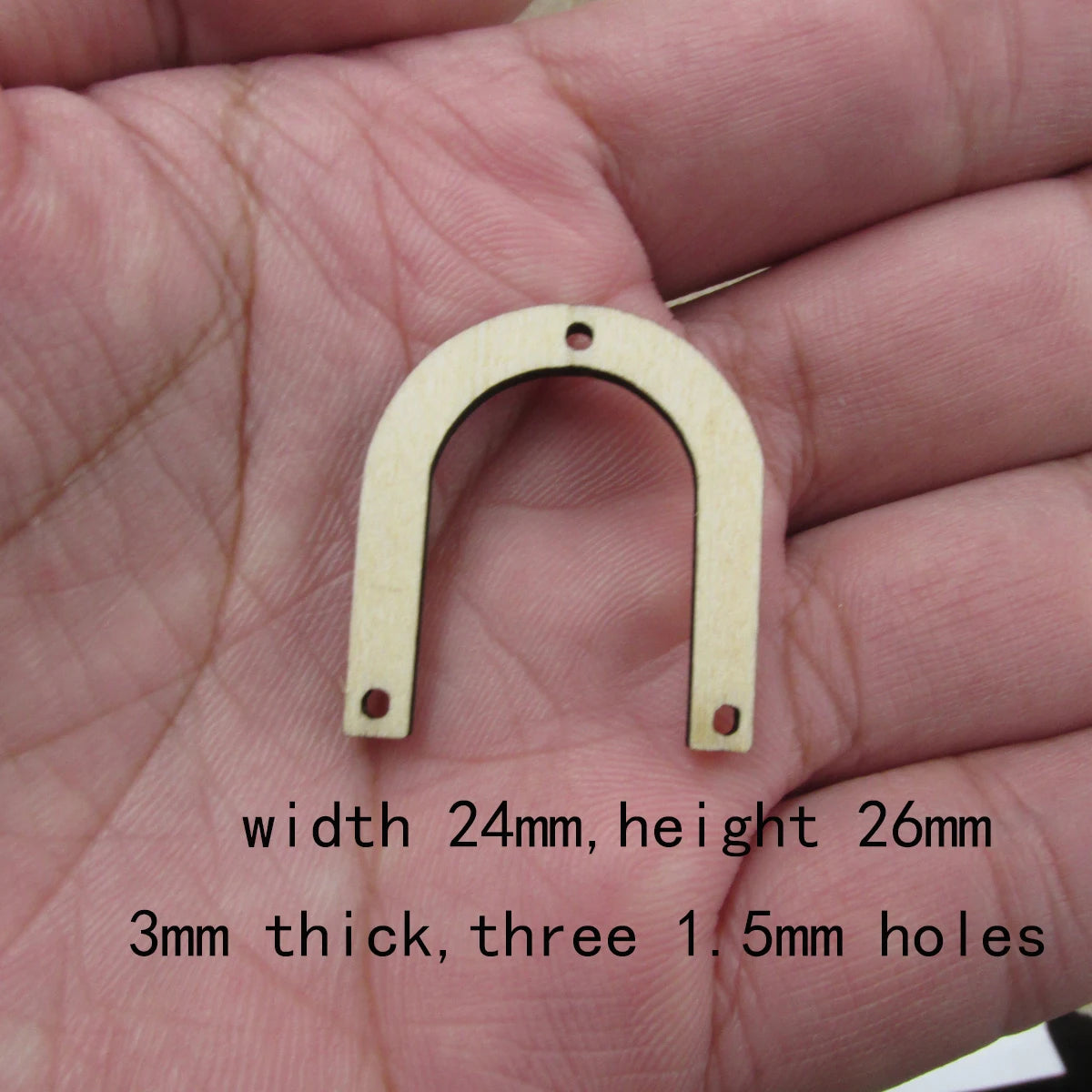 10 Pcs Unfinished Blank Wooden Rainbow Door U Shape Cutout Plywood Connector Jewelry Finding Supplies For Earrings