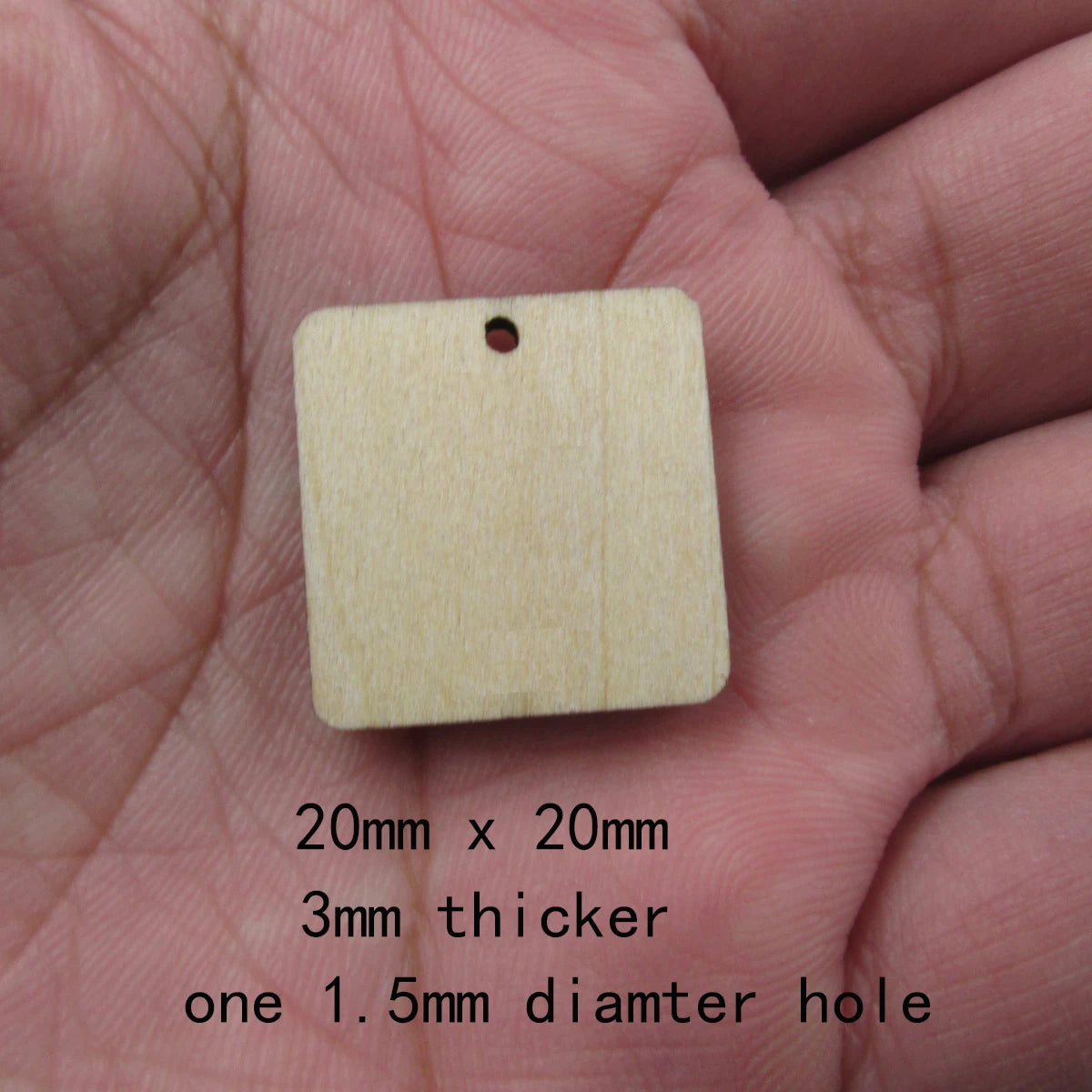 10 Pcs Unfinished Blank Wooden Geometric Square Shape Cutout Plywood Connector Jewelry Finding Supplies For Earrings