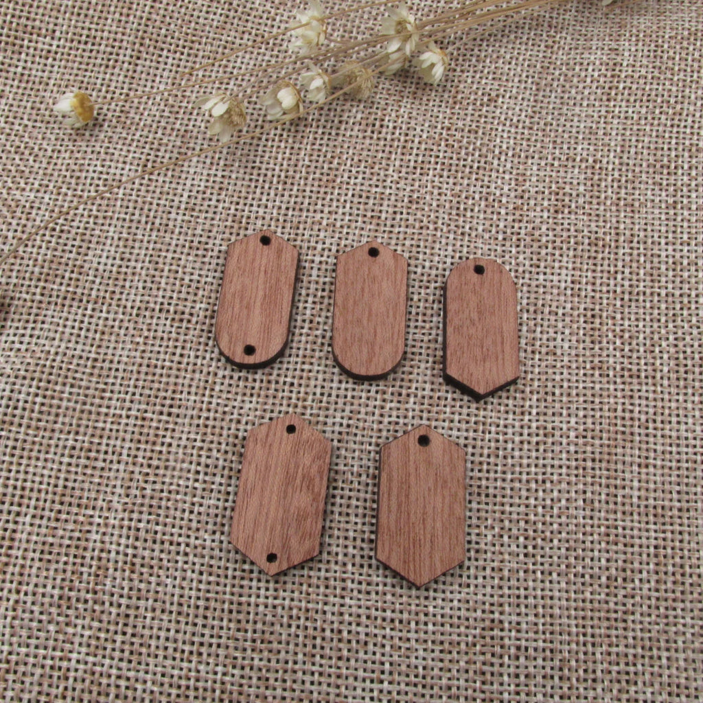 6 Pcs Unfinished Blank Wooden Oval Diamond Wood Connector Shape Cutout For Necklace Earring Pendant DIY Making Jewelry