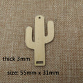 10pcs Wood Blanks Cacti  Macrame Wooden Cactus  Shape Cutouts Frame For DIY Earrings Findings Jewelry