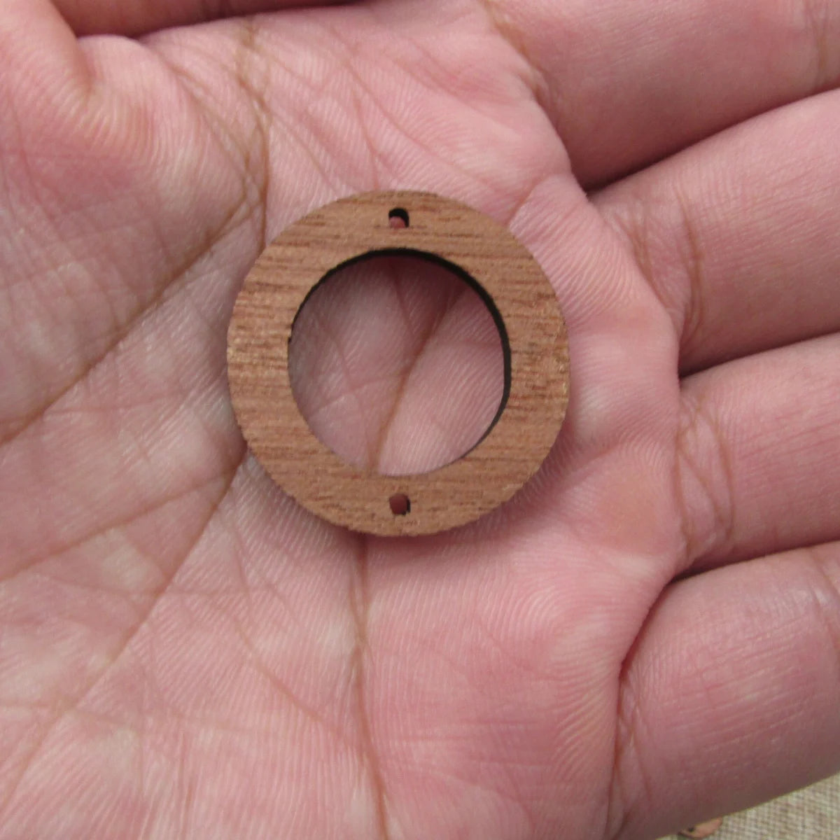 6 Pcs Unfinished Blank Wooden Circle Torus Wood Shape Cutout Necklace Earring Pendant Connector For  DIY Making Jewelry