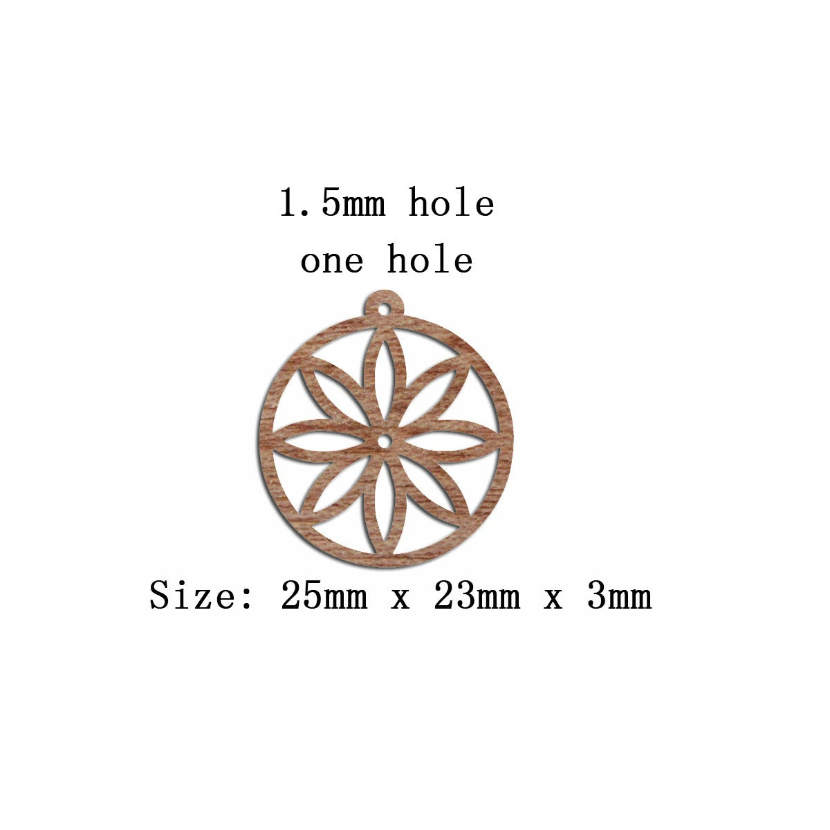 6pcs Unfinished Blank Wooden Circle Flower Charm Connector Pendant for Women Female Jewelry Making DIY Crafting