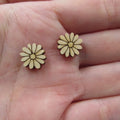 10pcs Unfinished Blank Tiny Daisy Flower Shape Mini Wood Stud Earring Boho Flowers Post Cabochon Charms