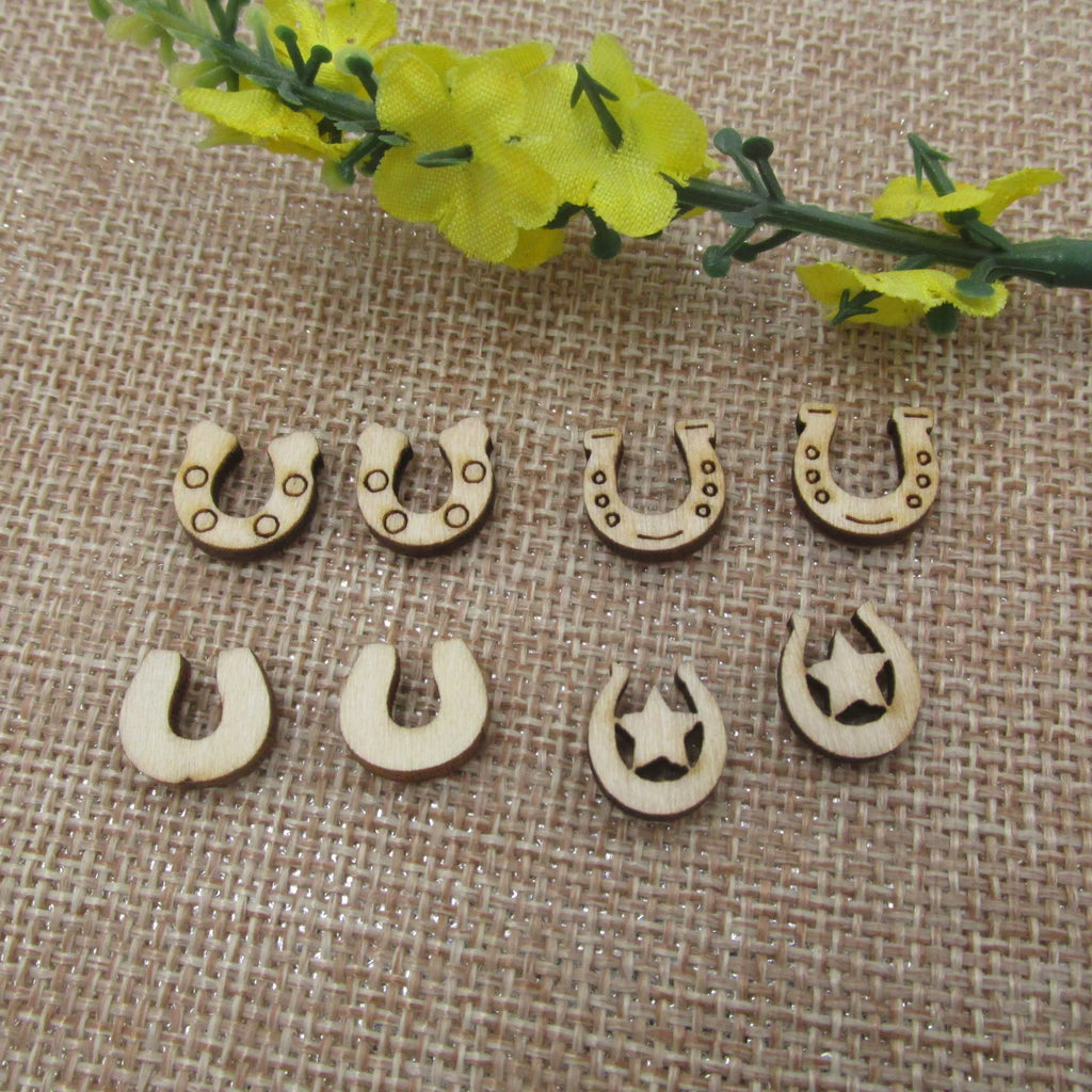 5 Pair Unfinished Blank Wooden Horseshoe Cabochon Post Wood Earrings Stud St Patricks Day Gifts