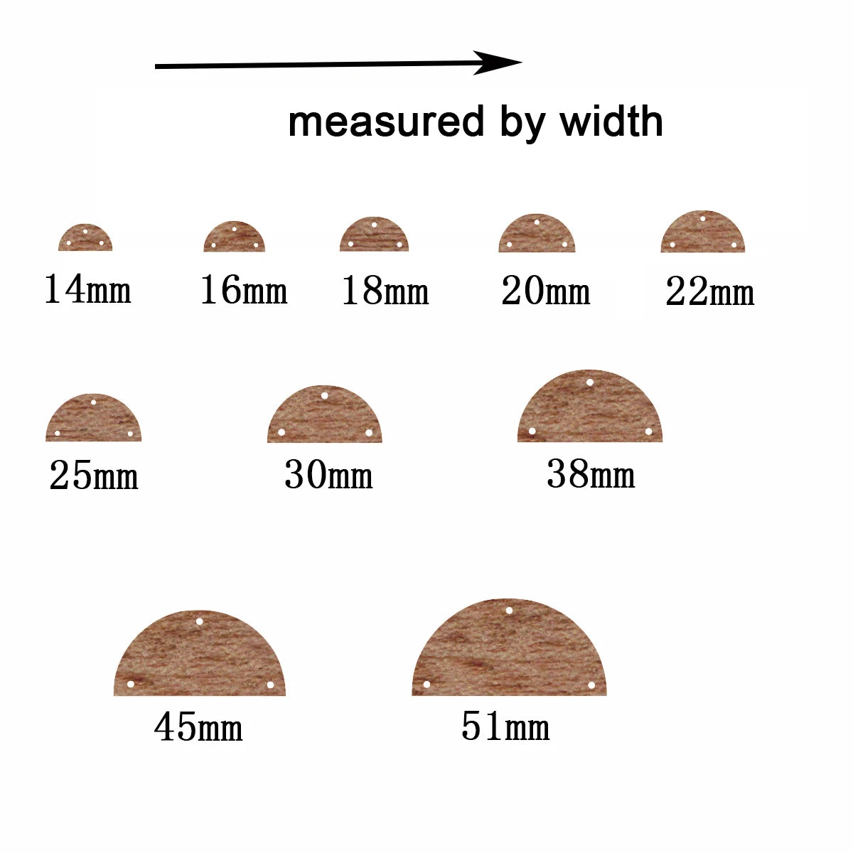 6pcs Unfinished Blank Wooden Geometric Half Circle Smicircle Three Holes Earring Connector Pendant for Jewelry Making