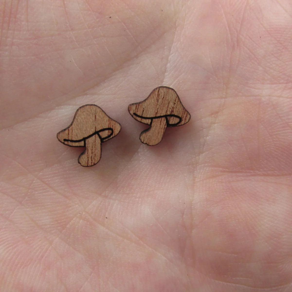 5 Pair Unfinished Blank Wooden Plants Mushroom Cabochon Wood Shape Cutouts For DIY Craft Earring Stud